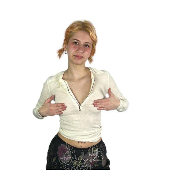 Petite  Lauren Ralph Lauren White Ribbed Top with 1/4 Zipper - Picture 1 of 14